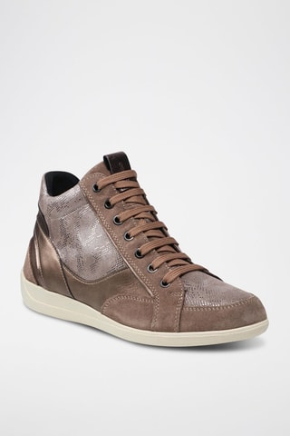 Baskets montantes en cuir - Beige