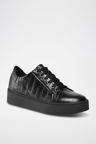 Baskets plateformes en cuir Skyely - Noir