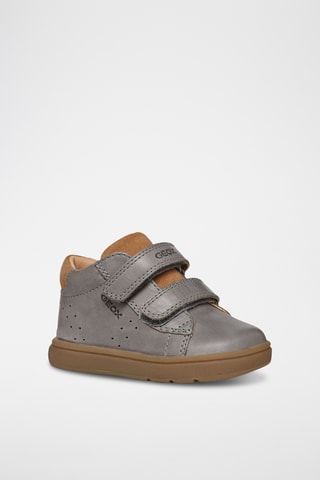 Bottines en cuir - Gris et bleu marine