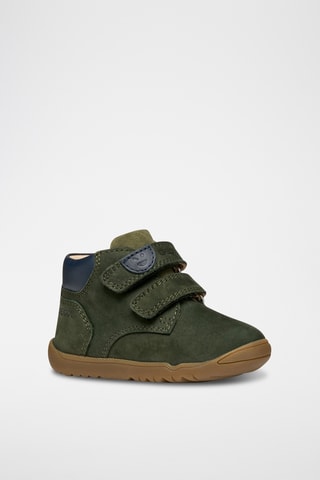 Bottines en cuir - Vert foncé et bleu marine