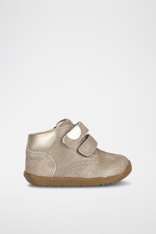 Bottines en cuir - Gris et doré