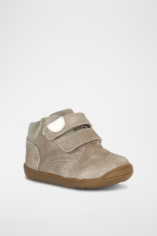 Bottines en cuir - Gris et doré