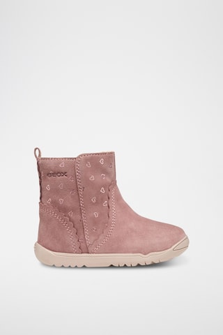 Bottines en cuir de chèvre nubuck - Rose