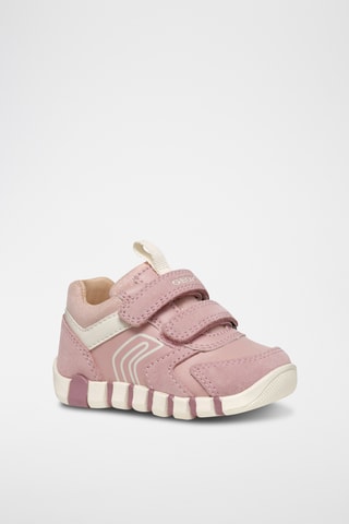 Baskets en cuir de veau nubuck - Rose