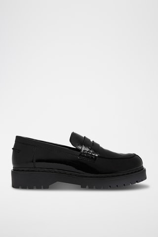 Mocassins en cuir verni - Noir
