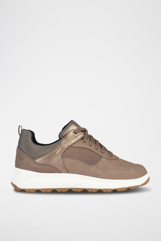 Baskets montantes en nubuck - Taupe et marron