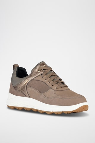 Baskets montantes en nubuck - Taupe et marron