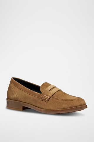 Mocassins en cuir de veau nubuck - Camel
