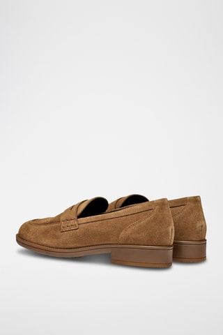 Mocassins en cuir de veau nubuck - Camel