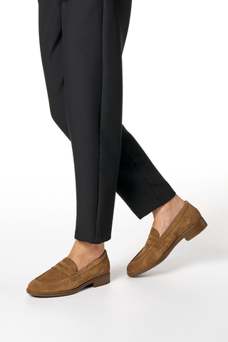 Mocassins en cuir de veau nubuck - Camel