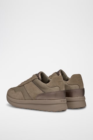 Baskets en cuir de veau nubuck - Taupe
