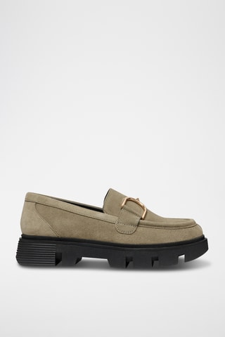 Mocassins en cuir de veau nubuck - Noir