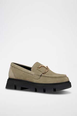 Mocassins en cuir de veau nubuck - Noir