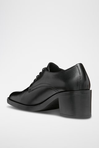 Derbys à talons en cuir de veau - Noir