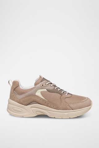 Baskets en cuir de veau nubuck - Beige