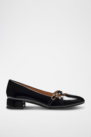 Escarpins en cuir de veau verni - Noir