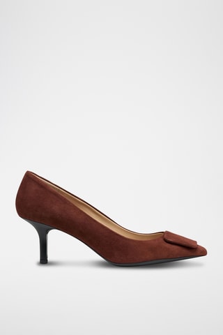 Escarpins en cuir nubuck de chèvre - Marron