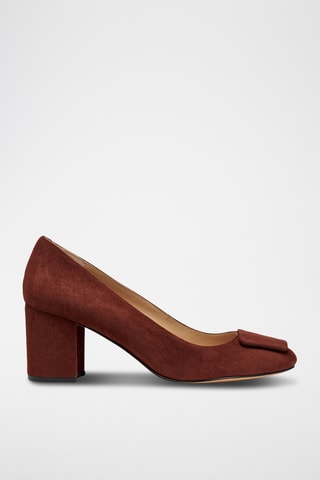 Escarpins en cuir de chèvre nubuck - Marron foncé