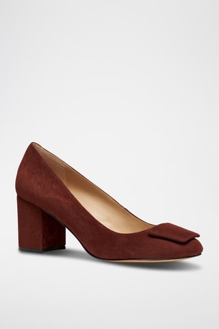 Escarpins en cuir de chèvre nubuck - Marron foncé