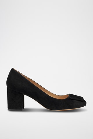 Escarpins en cuir de chèvre nubuck - Noir