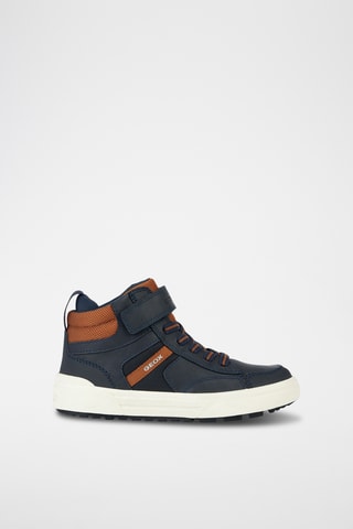 Baskets montantes - Bleu marine et marron