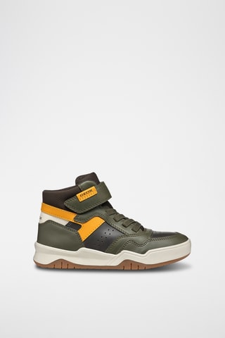 Baskets montantes - Kaki foncé et marron foncé