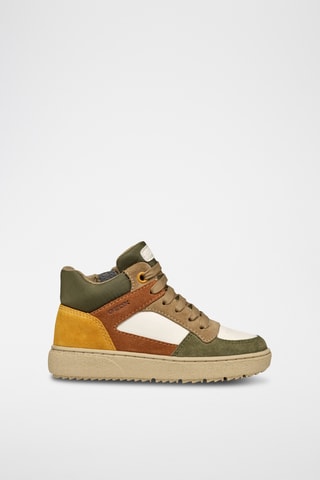 Baskets montantes en cuir de veau nubuck - Blanc