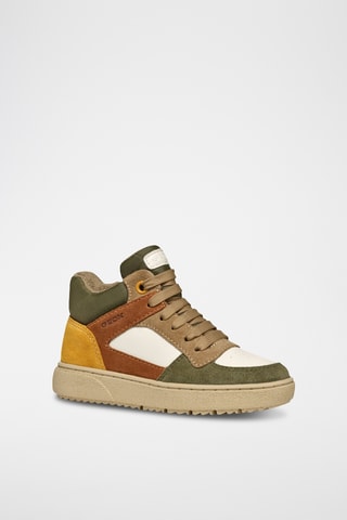 Baskets montantes en cuir de veau nubuck - Blanc