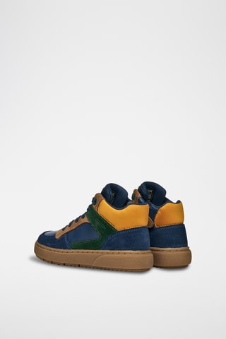 Baskets montantes en cuir de veau nubuck - Blanc