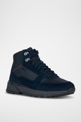 Baskets montantes en cuir - Bleu marine
