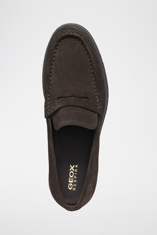Mocassins en cuir de veau nubuck - Marron foncé