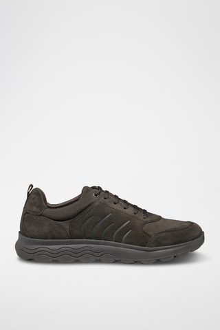 Baskets en cuir de veau nubuck - Kaki