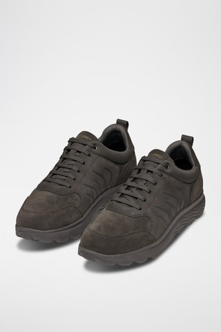 Baskets en cuir de veau nubuck - Kaki