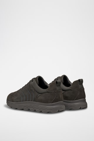 Baskets en cuir de veau nubuck - Kaki