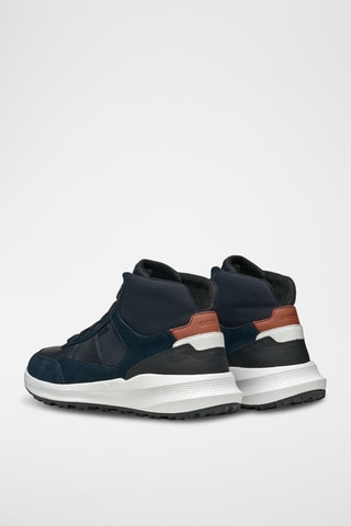 Baskets montantes en cuir - Bleu marine