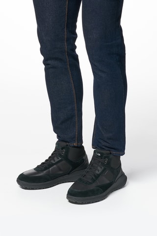 Baskets montantes en cuir - Noir