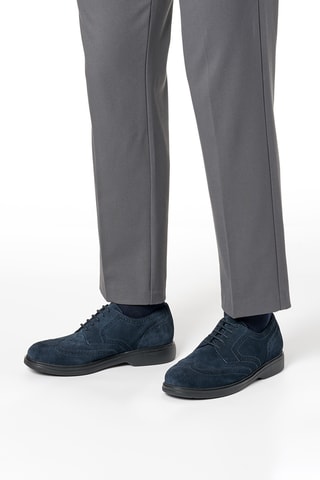 Richelieus en nubuck - Bleu marine