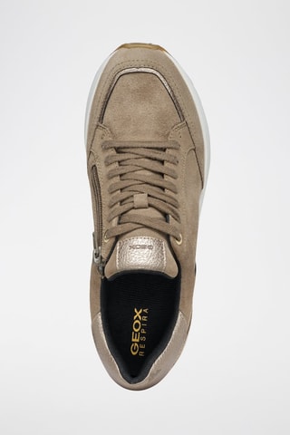 Baskets plateformes en cuir de veau nubuck New Kency - Taupe