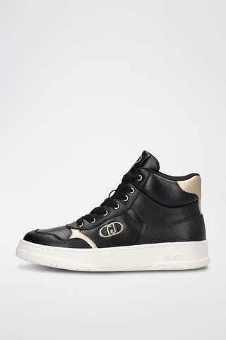 Hoge Leren Sneakers - Zwart