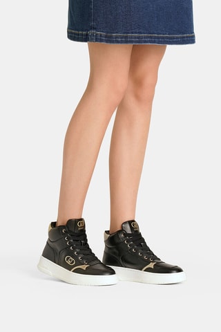 Hoge Leren Sneakers - Zwart