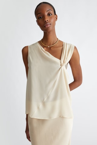Zijden Top - Beige