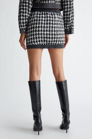 Rechte Tweed Rok - Zwart