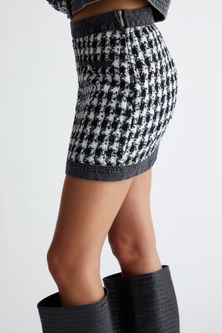 Rechte Tweed Rok - Zwart