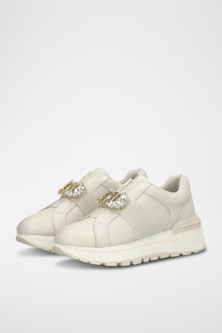 Leren Platform Sneakers - Ecru