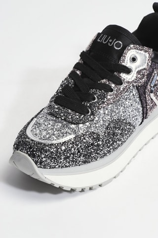 Leren Platform Sneakers Maxi Wonder  - Zilverkleurig