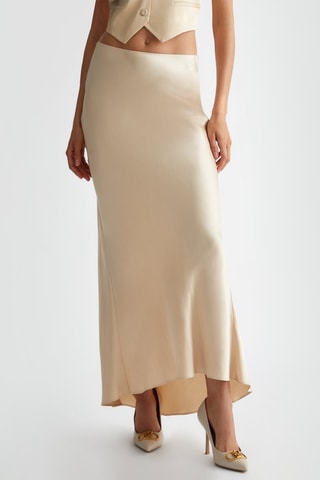 Lange Jurk met Hoge Taille - Beige