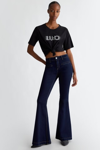 Geknoopt T-shirt - Zwart