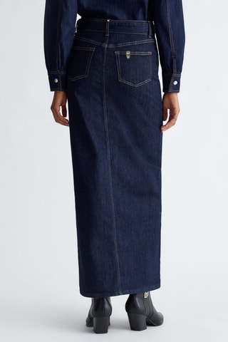 Lange Spijkerrok Hoge Taille - Blauw