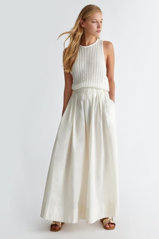 Lange Jurk met Hoge Taille - Ecru
