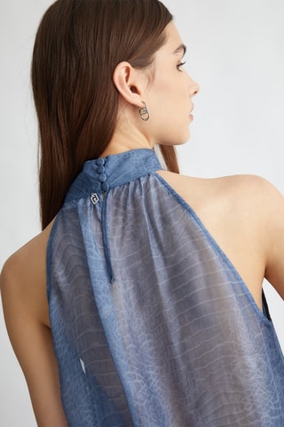 Zijden Top - Blauw